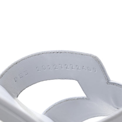 Hermes Epsom Oran Sandals 39.5 Bleu Glacier 9 of 11