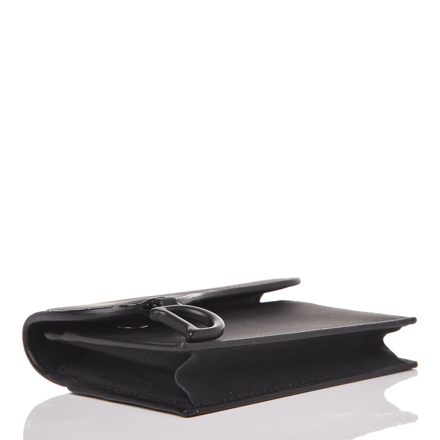Christian Dior Ultra Matte Calfskin Saddle Card Holder Black 4 of 9