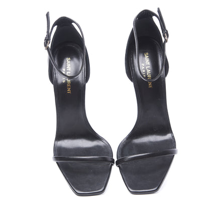 Saint Laurent Calfskin Opyum Sandals 39.5 Black 6 of 10