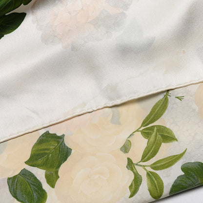 Chanel Silk Camellia Flower Square Scarf White 4 of 4