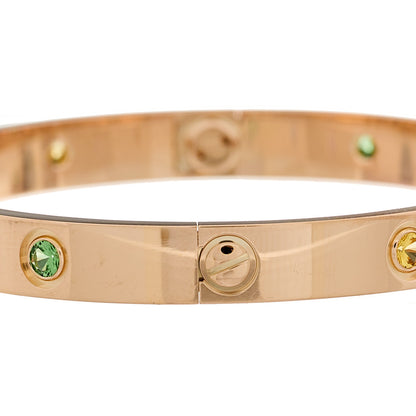 Cartier 18K Pink Gold Sapphire Garnet Amethyst LOVE Bracelet 17 5 of 8