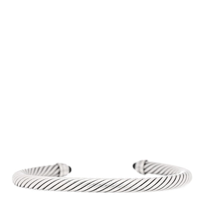 David Yurman Sterling Silver Diamond Black Onyx 5mm Cable Classics Bracelet 2 of 3