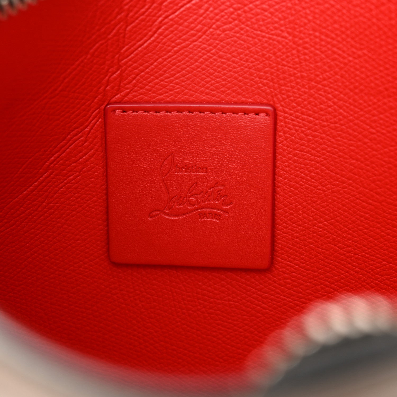 Christian Louboutin Calfskin Studded Skypouch Crossbody Clutch Grey 6 of 14