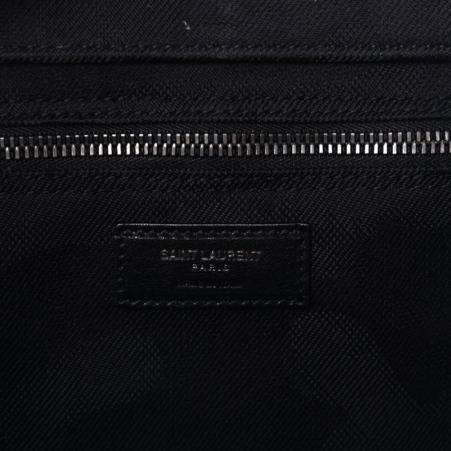 Saint Laurent Linen Calfskin Rive Gauche Tote Black 8 of 9