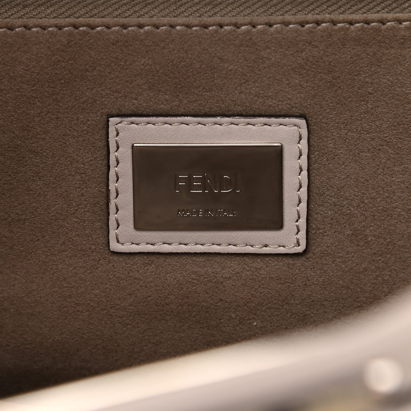 Vitello Seta Plexiglass Granite Large Peekaboo Iconic Satchel Polvere