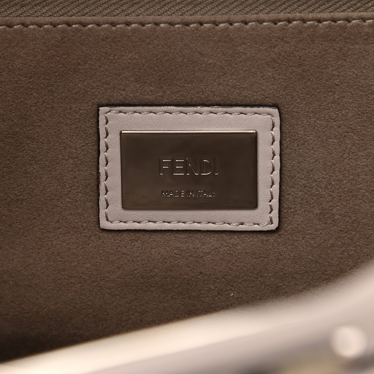 Fendi Vitello Seta Plexiglass Granite Large Peekaboo Iconic Satchel Polvere 6 of 14