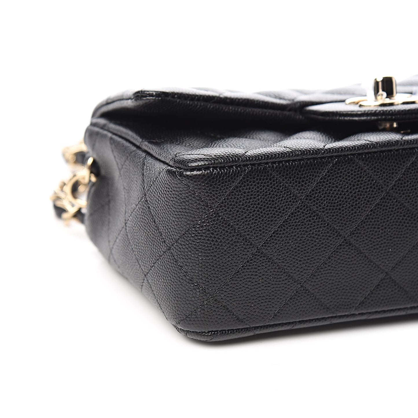 Caviar Quilted Mini Rectangular Flap Black