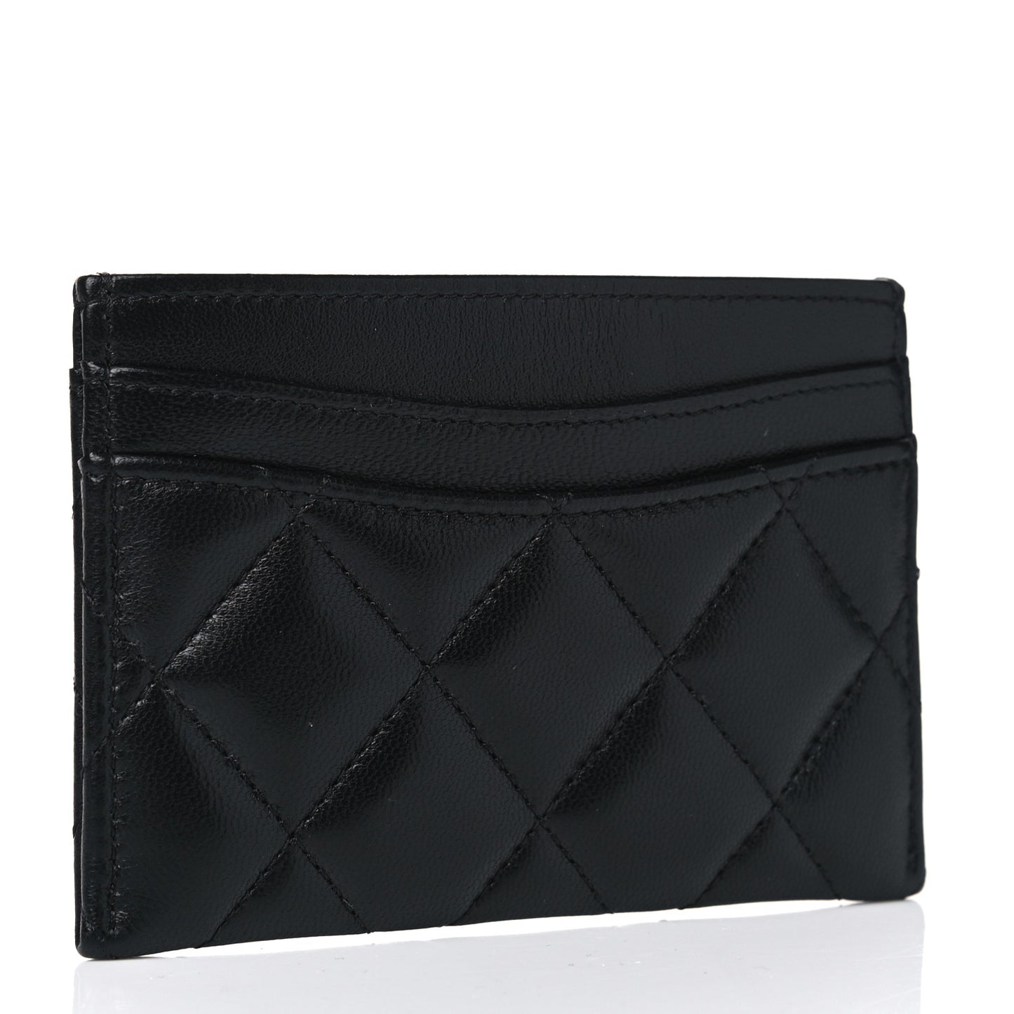 Lambskin Quilted Card Holder So Black