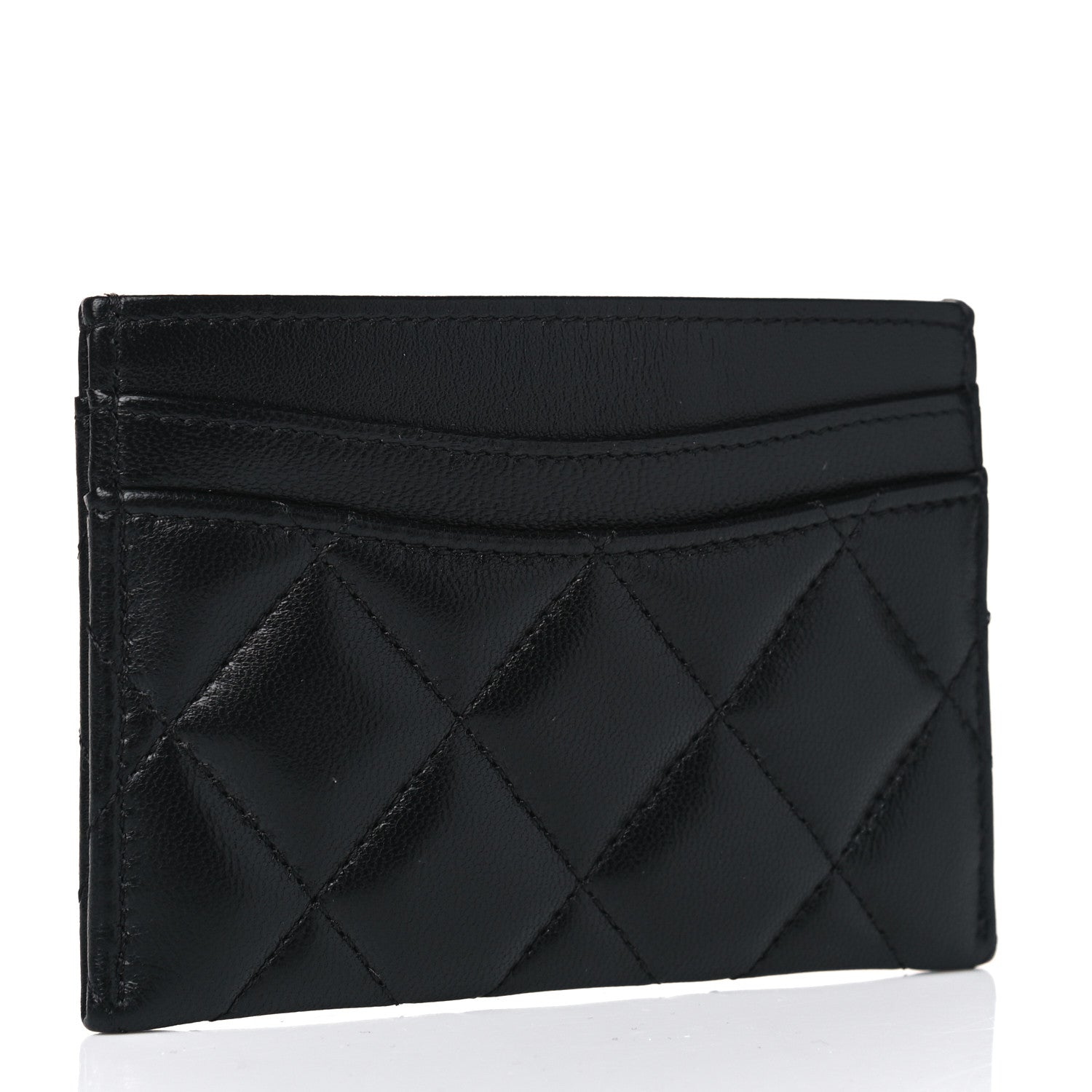 Chanel Lambskin Quilted Card Holder So Black 2 of 4
