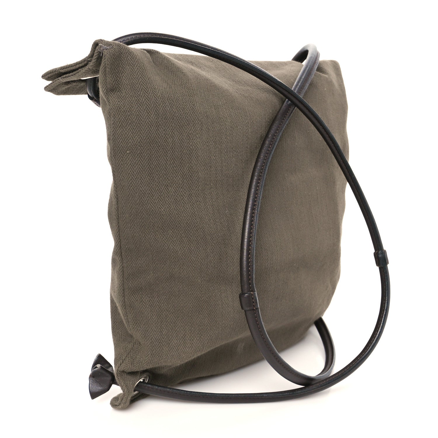 Hermes Herringbone Canvas Swift Maline Bag Kaki Ebene 3 of 10