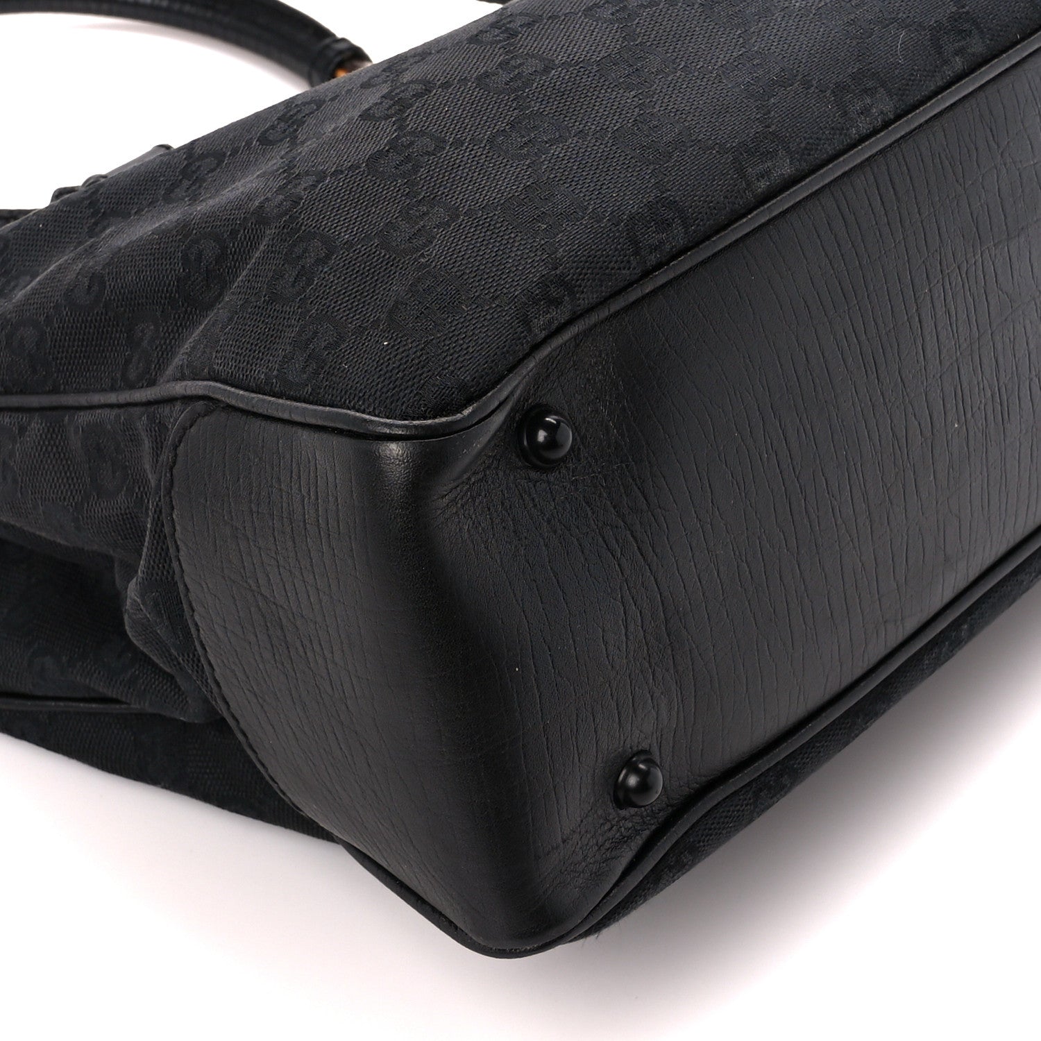Gucci Monogram Small Bamboo Tote Black 9 of 10