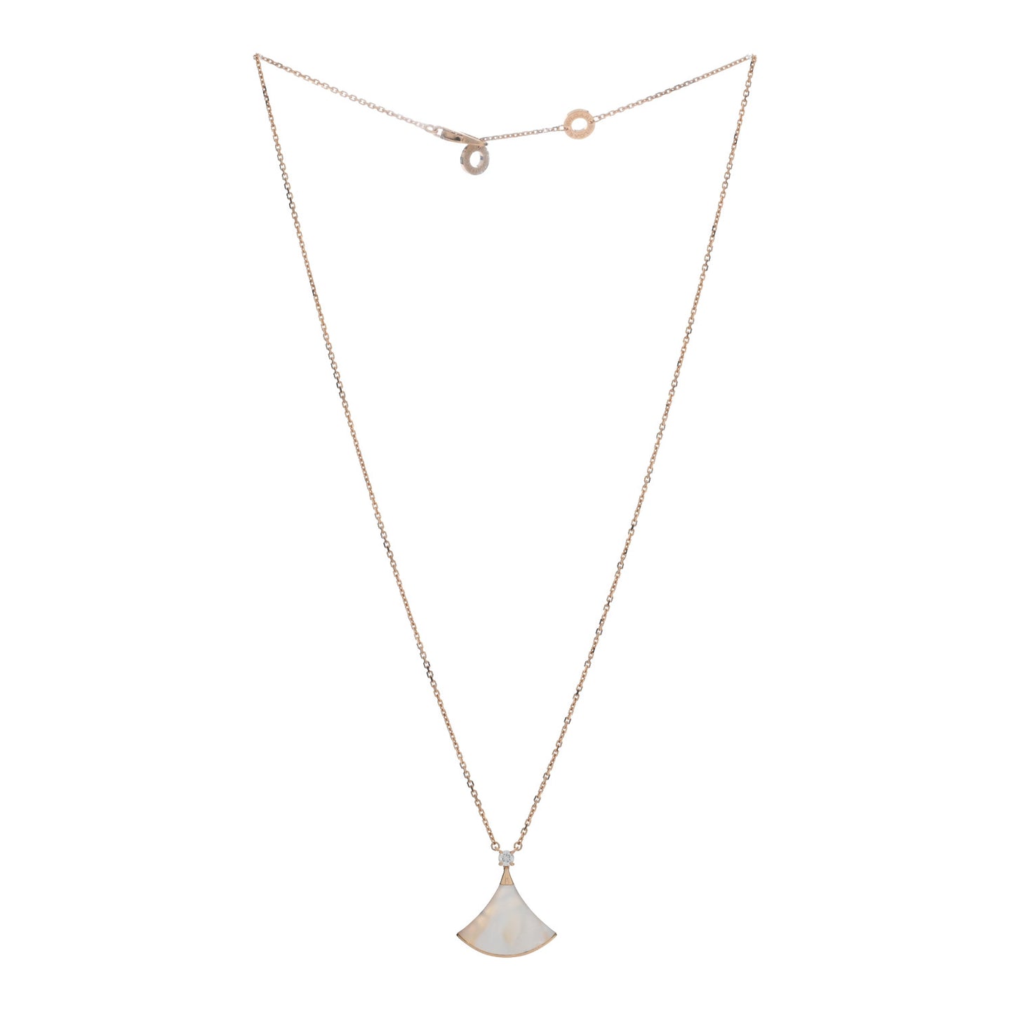 18K Rose Gold Diamond Mother of Pearl Divas' Dream Pendant Necklace