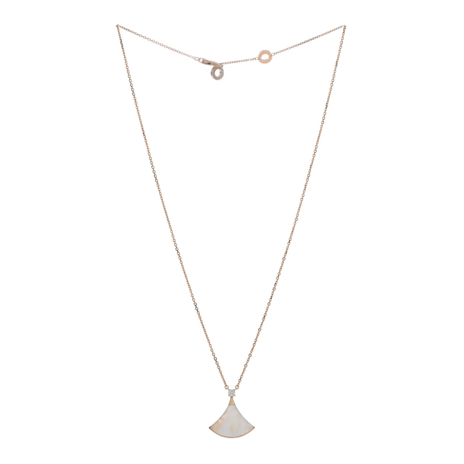 Bulgari 18K Rose Gold Diamond Mother of Pearl Divas' Dream Pendant Necklace 3 of 5