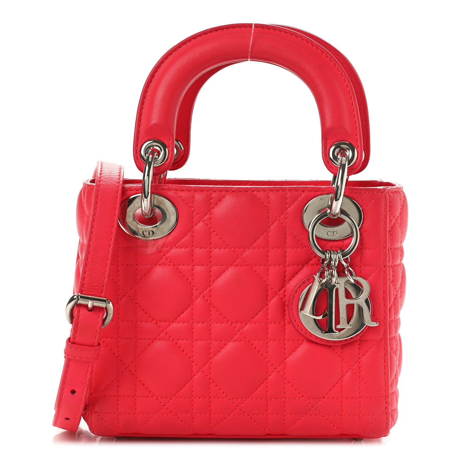 Christian Dior Lambskin Cannage Mini Lady Dior Fuchsia 1 of 10