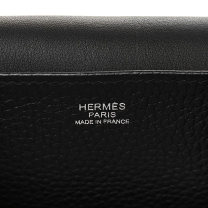Hermes Taurillon Clemence Halzan 31 GM Black 6 of 9