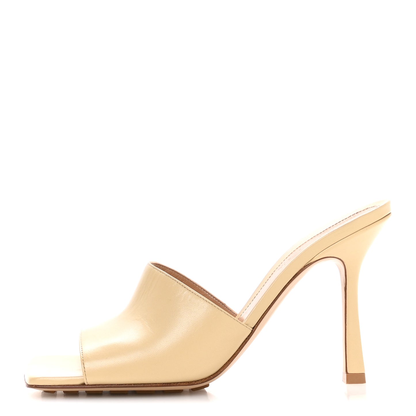 Lambskin Stretch Mule Sandals 38.5 Nude