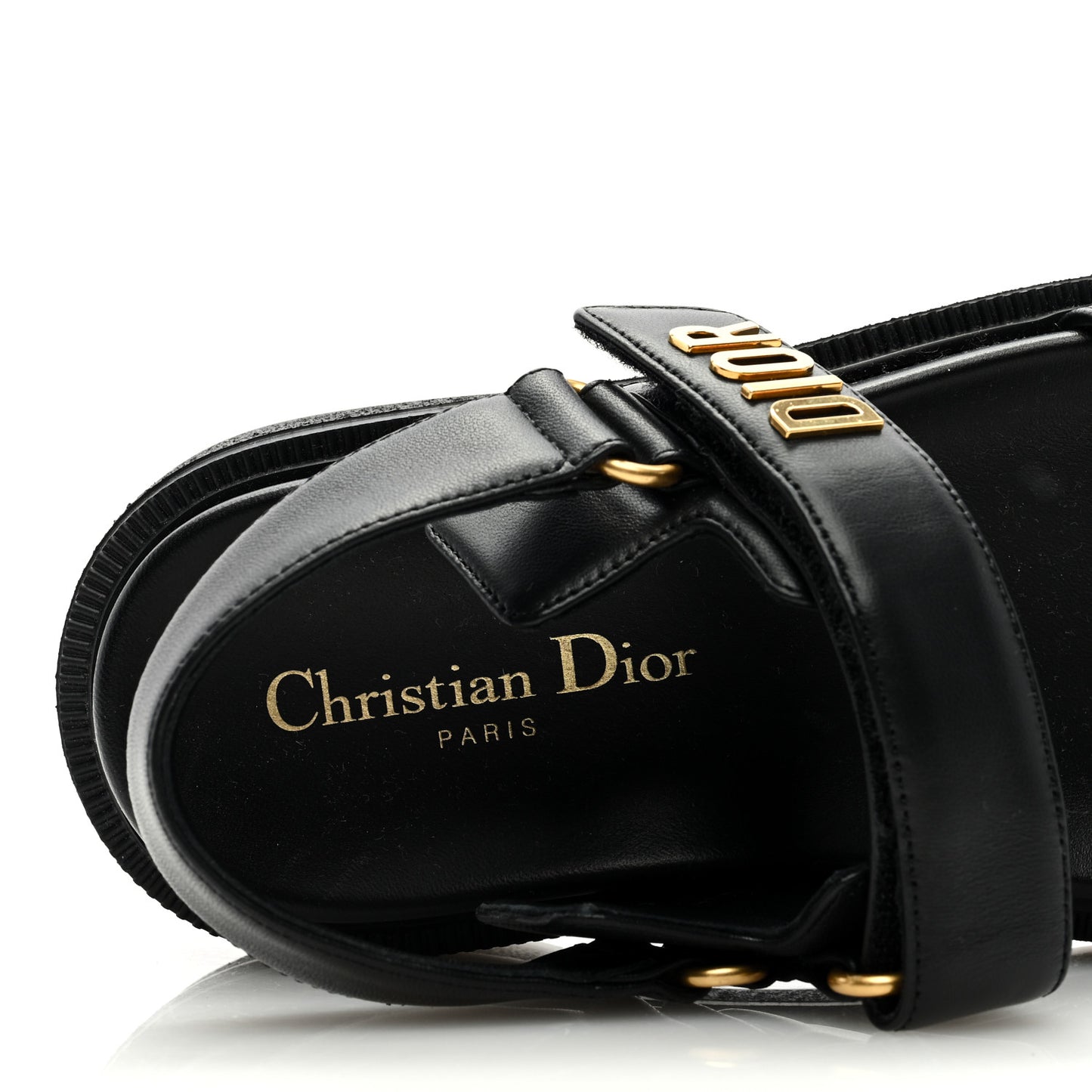 Lambskin Dioract 10mm Sandals 36 Black