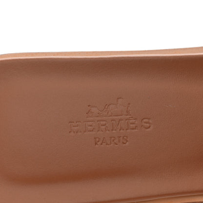 Hermes Box Calfskin Oran Sandals 38.5 Gold 8 of 10