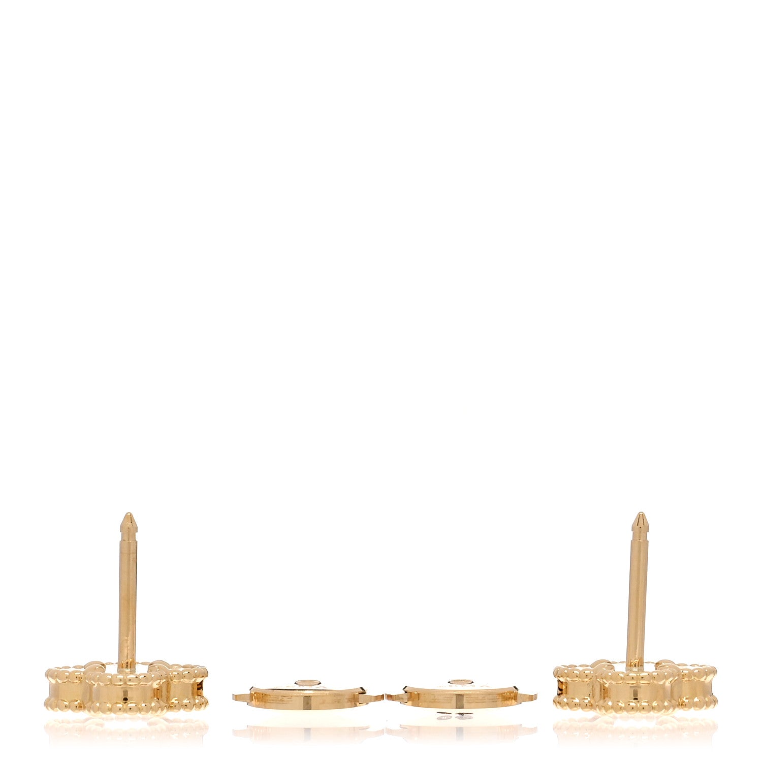 Van Cleef & Arpels 18K Yellow Gold Mother of Pearl Sweet Alhambra Earrings 3 of 5