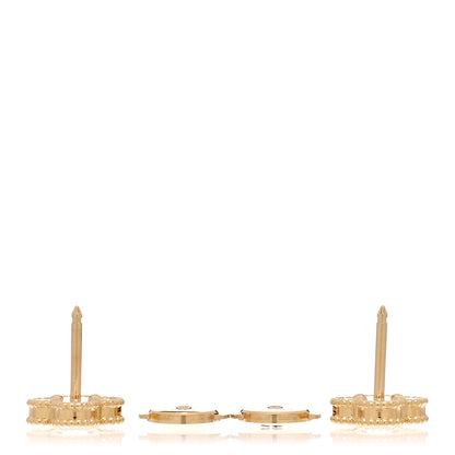 Van Cleef & Arpels 18K Yellow Gold Mother of Pearl Sweet Alhambra Earrings 3 of 5