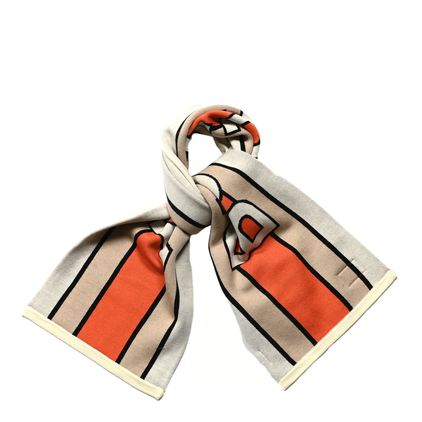 Cashmere Logo Knit Scarf Clementine