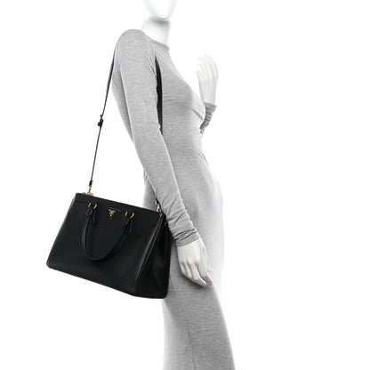 Prada Saffiano Medium Galleria Double Zip Tote Black 2 of 21