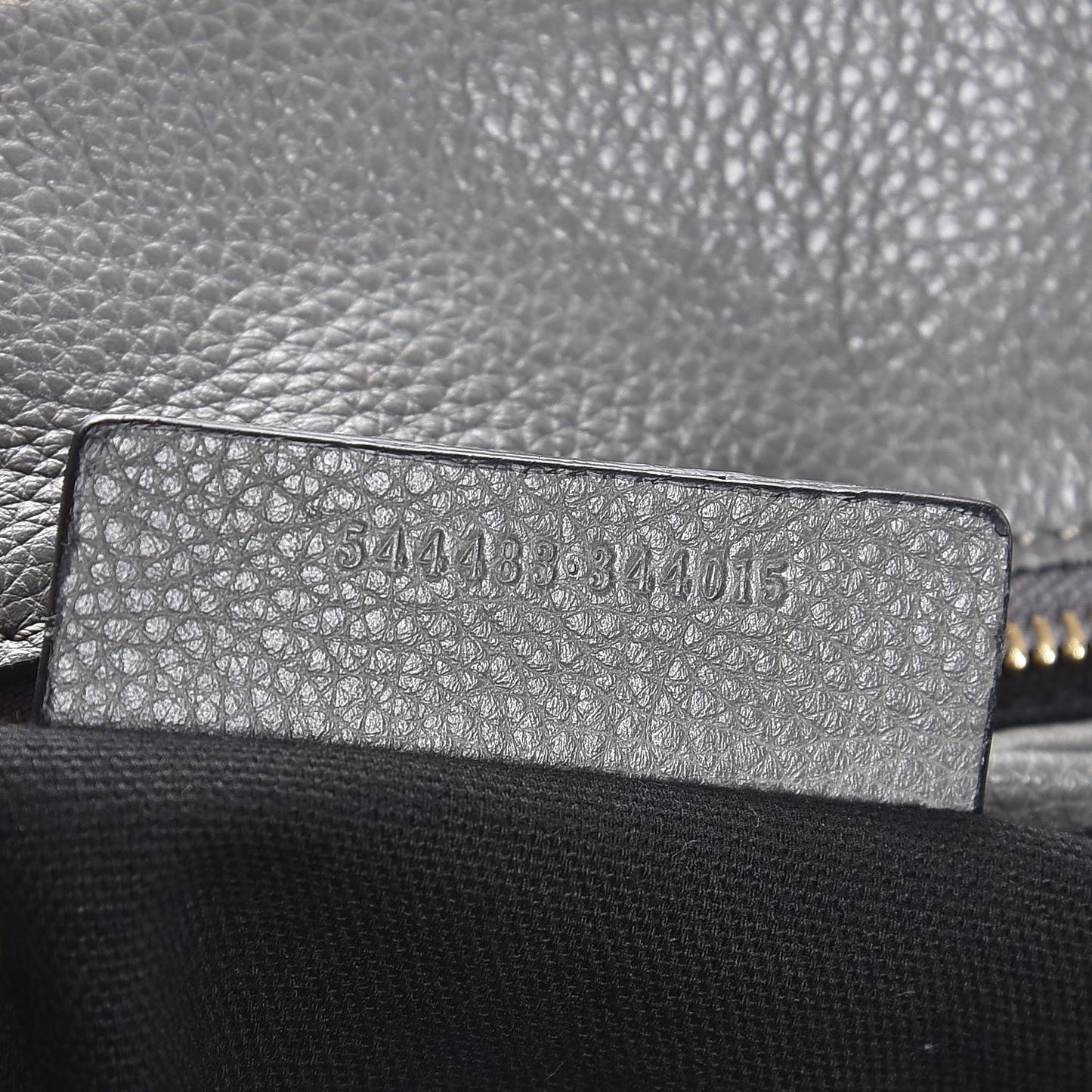 Pebbled Calfskin Small Skull Padlock Zip Around Tote Grey