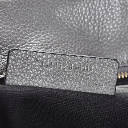 Alexander McQueen Pebbled Calfskin Small Skull Padlock Zip Around Tote Grey 7 of 7