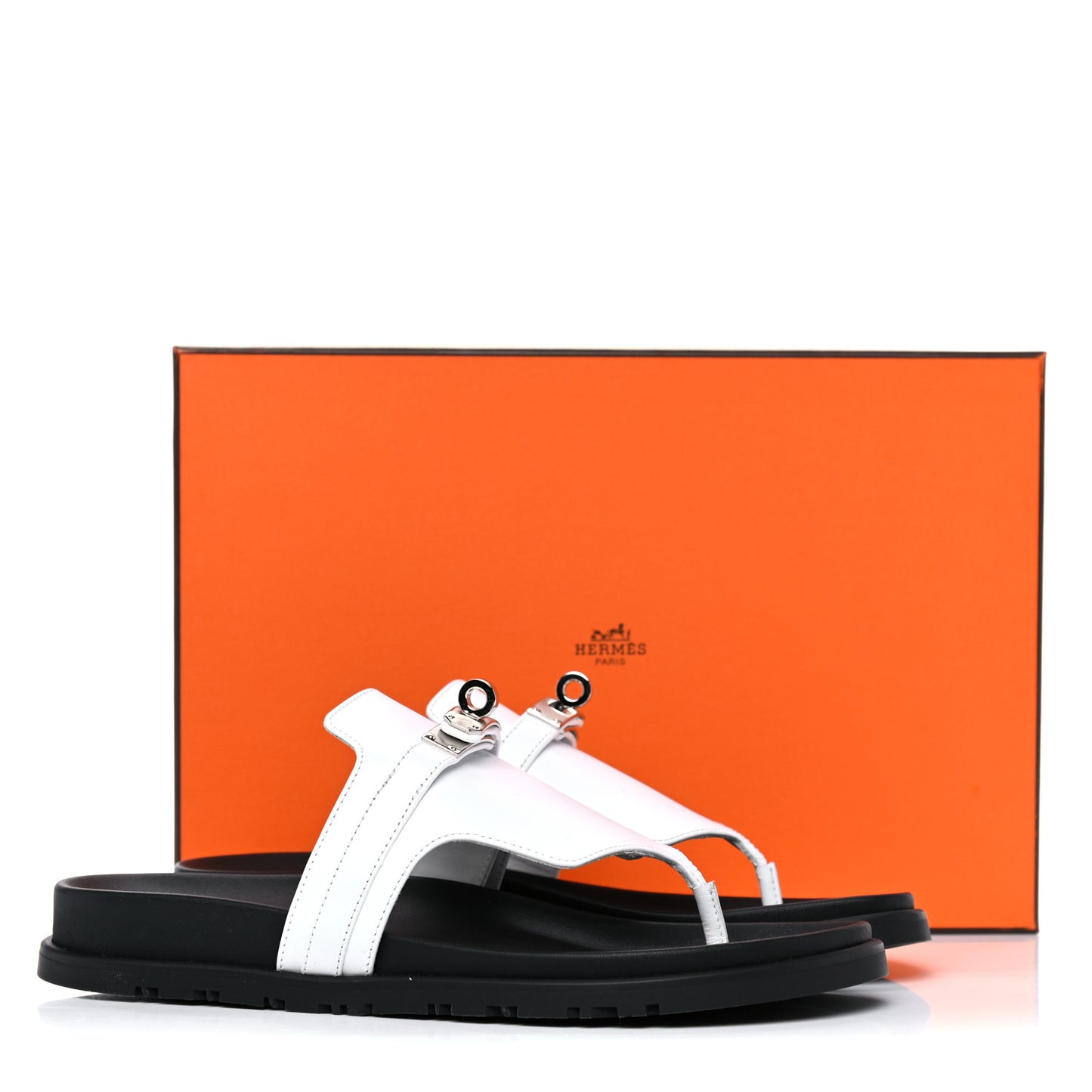 Calfskin Womens Empire Sandals 38.5 White