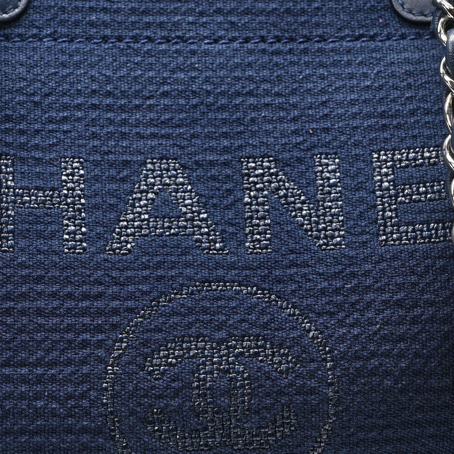 Chanel Mixed Fibers Calfskin Medium Deauville Tote Dark Blue 9 of 11