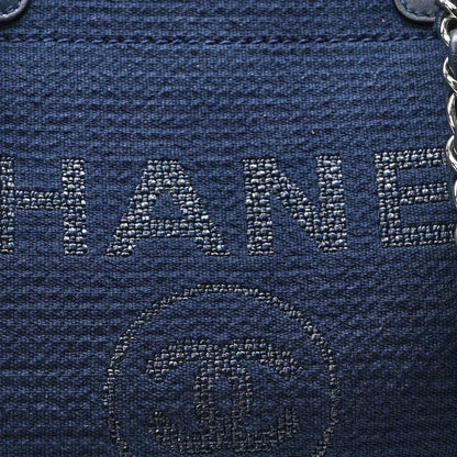 Chanel Mixed Fibers Calfskin Medium Deauville Tote Dark Blue 9 of 11
