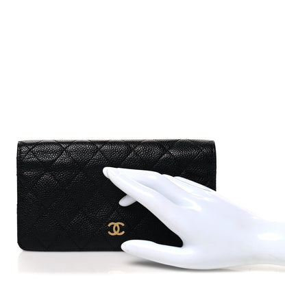 Chanel Caviar Quilted Yen Wallet Black 2 of 10