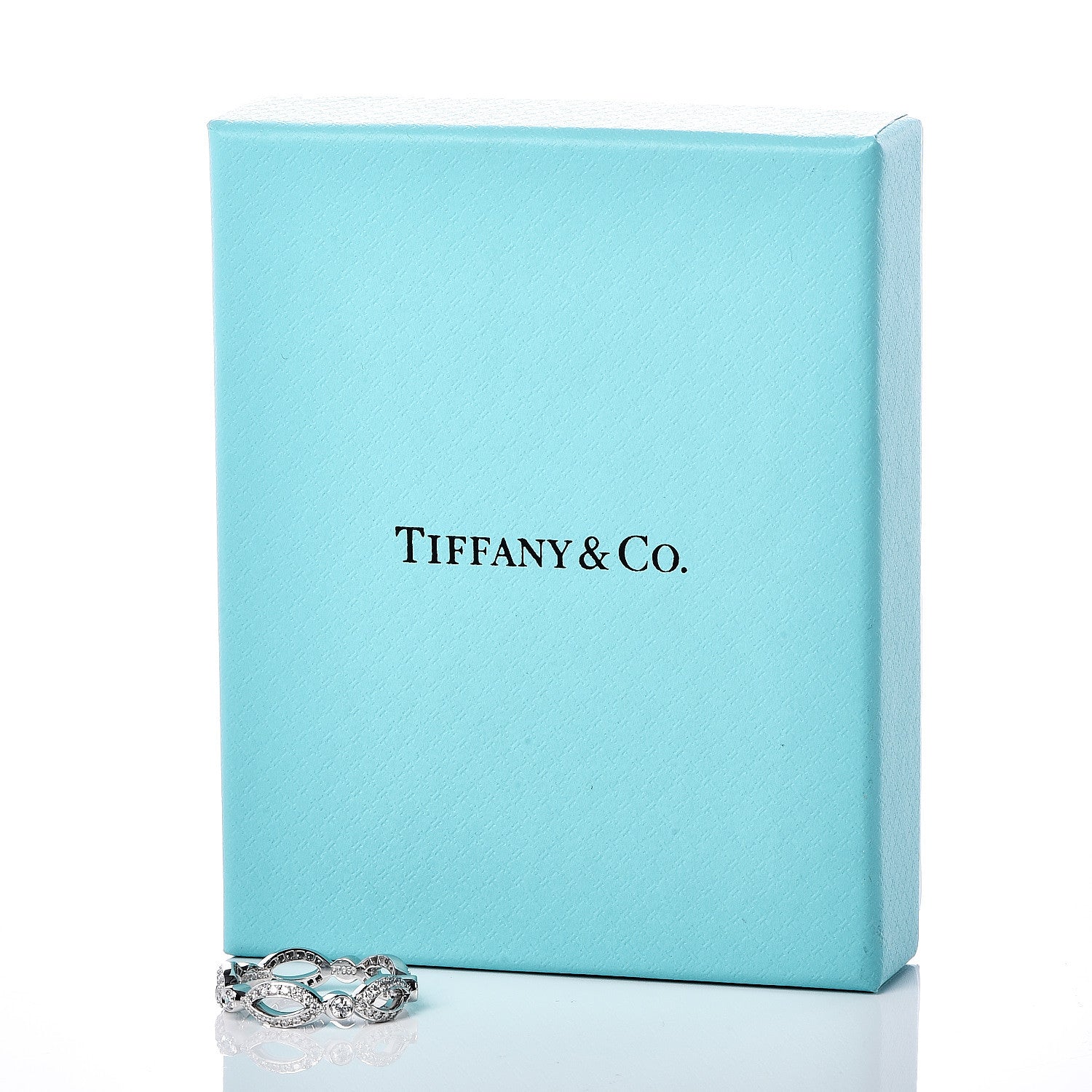 Tiffany Platinum Diamond Open Jazz Eternity Band Ring 55 7.25 6 of 6