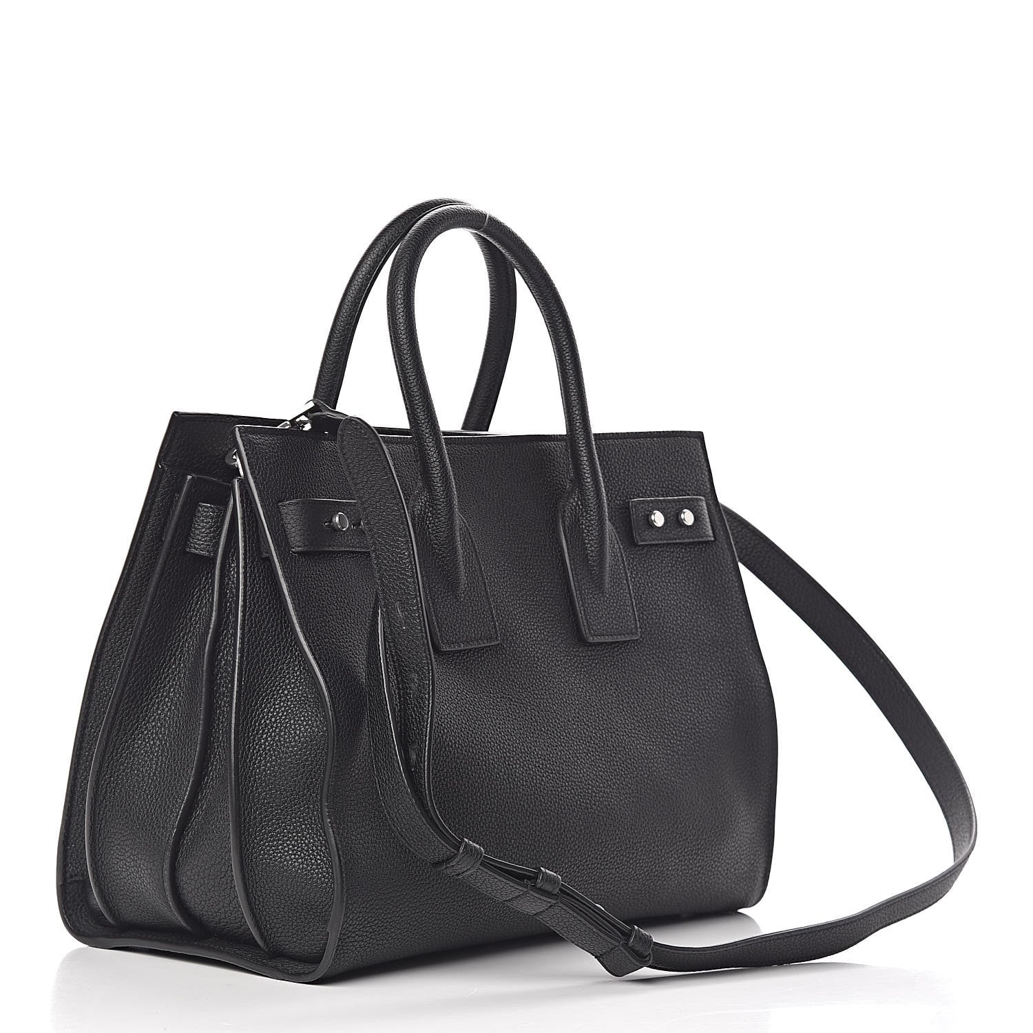 Saint Laurent Grained Calfskin Small Supple Sac De Jour Black 3 of 11