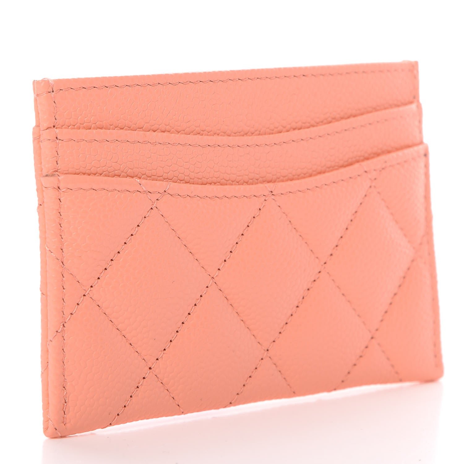 Chanel Caviar Quilted Card Holder Coral 3 of 9