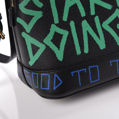 Balenciaga Signature Grained Calfskin Graffiti S Ville Top Handle Bag Black Multicolor 14 of 17