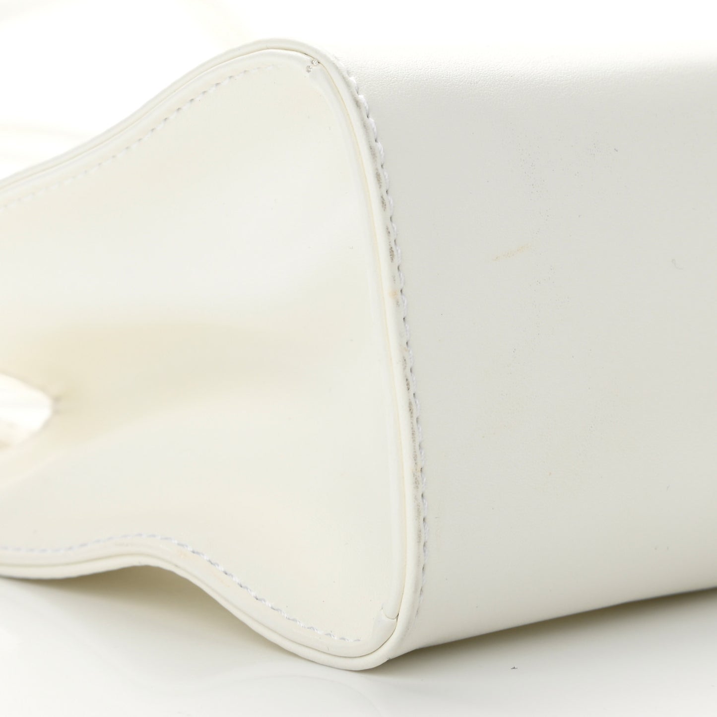 Vegan Leather Small Shopping Bag White
