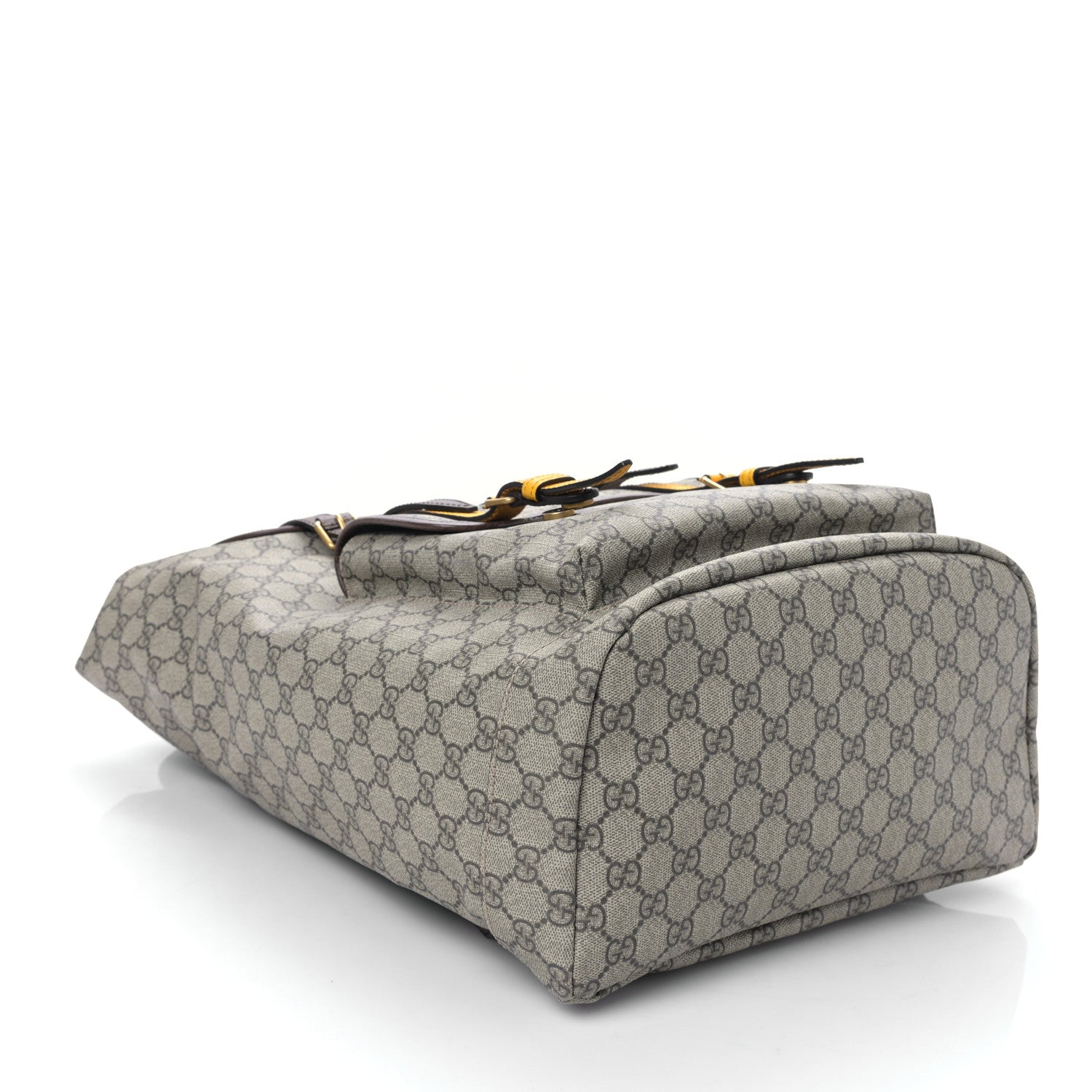 Gucci Soft GG Supreme Monogram Neo Vintage Double Buckle Backpack Beige New Acero Crop 3 of 8