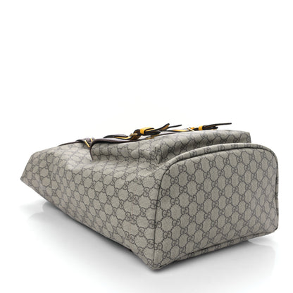 Gucci Soft GG Supreme Monogram Neo Vintage Double Buckle Backpack Beige New Acero Crop 3 of 8