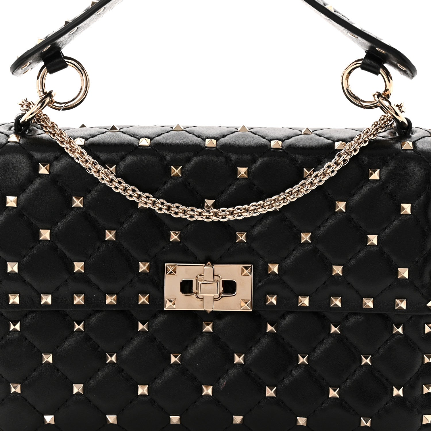 Valentino Garavani Nappa Medium Rockstud Spike Shoulder Bag Black 6 of 9