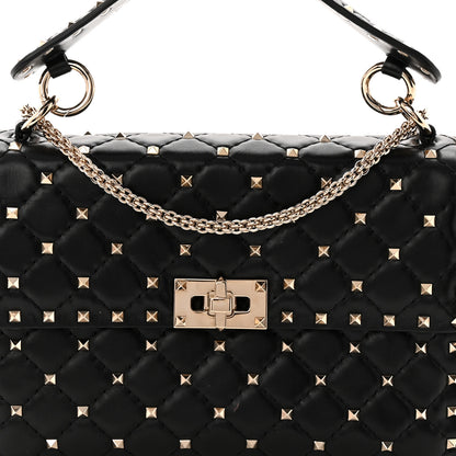 Valentino Garavani Nappa Medium Rockstud Spike Shoulder Bag Black 6 of 9