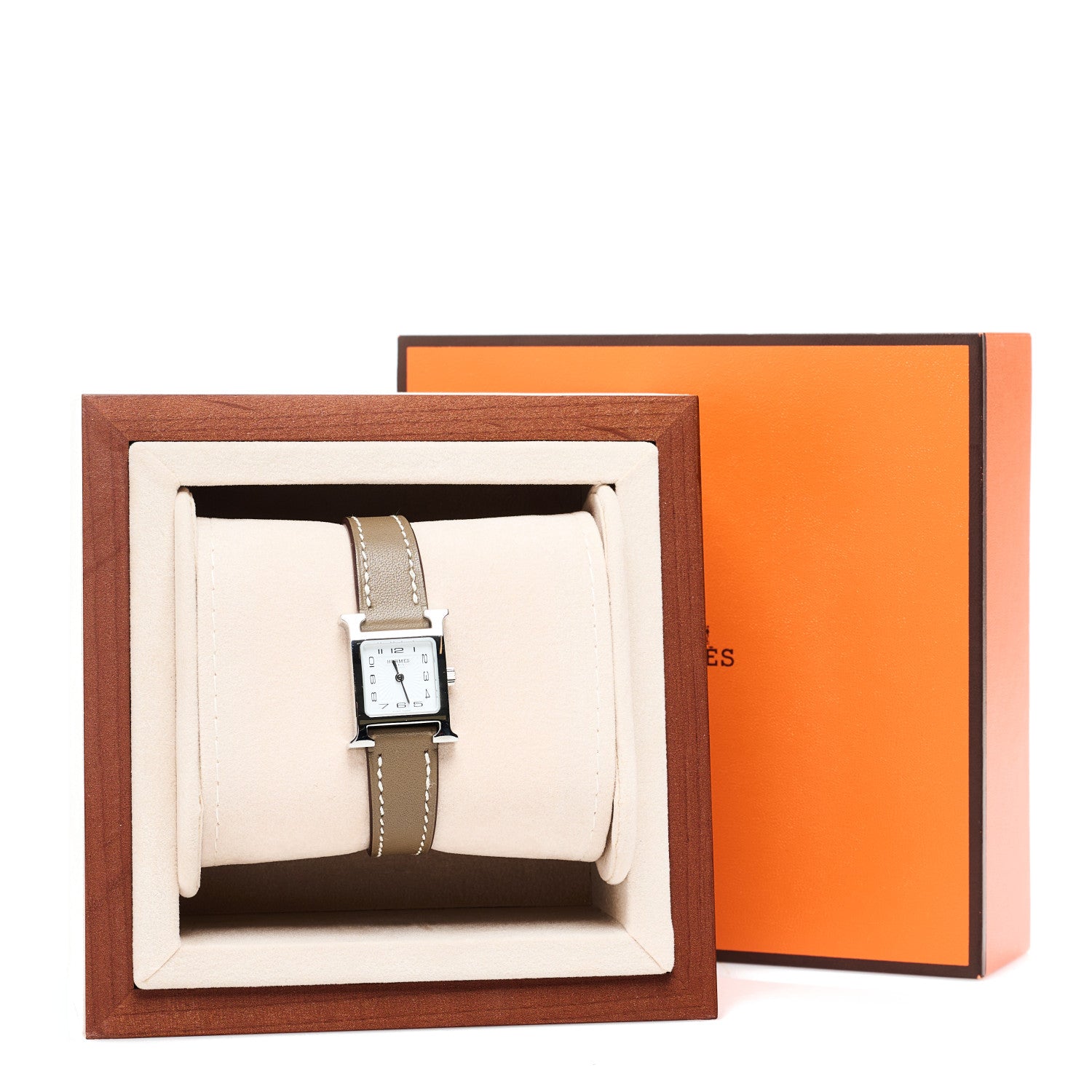 Hermes Stainless Steel Epsom 26mm Heure H Hour Quartz Watch Gold 5 of 5