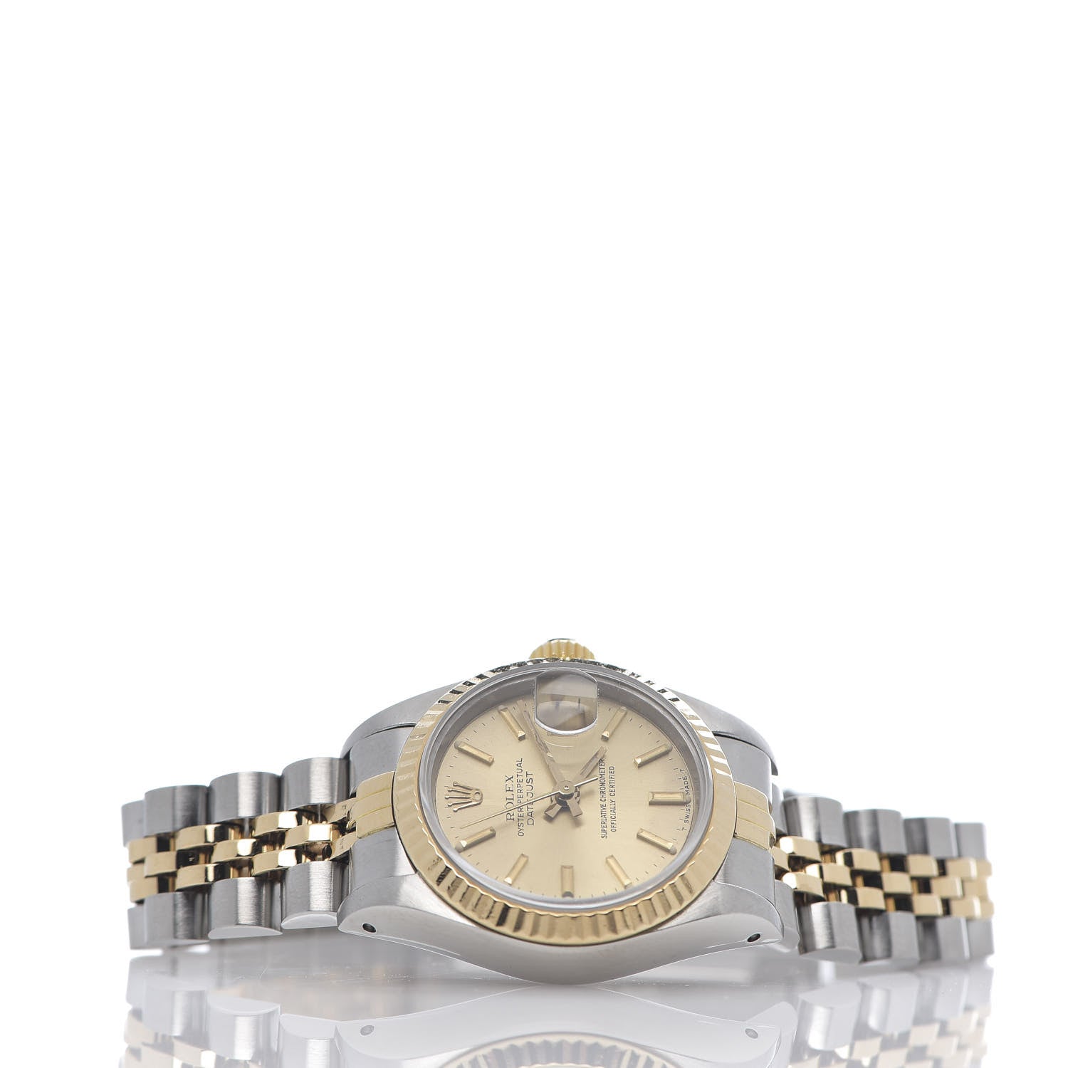 Rolex Stainless Steel 18K Yellow Gold 26mm Oyster Perpetual Datejust Watch Champagne 69173 3 of 5