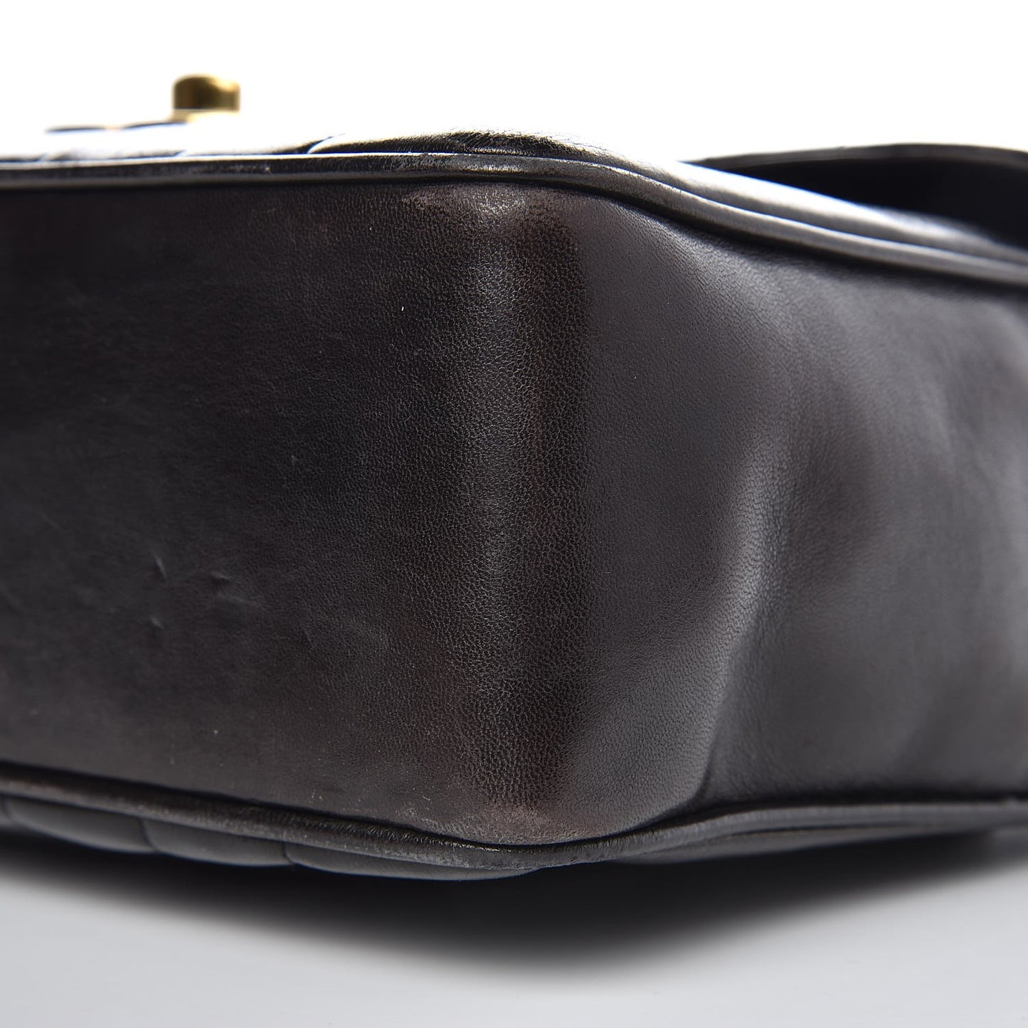 Lambskin Vertical Quilt Jumbo Flap Black