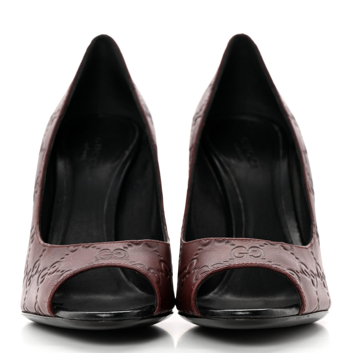 Guccissima Soft GG Peep Toe Heels 37.5 Chocolate
