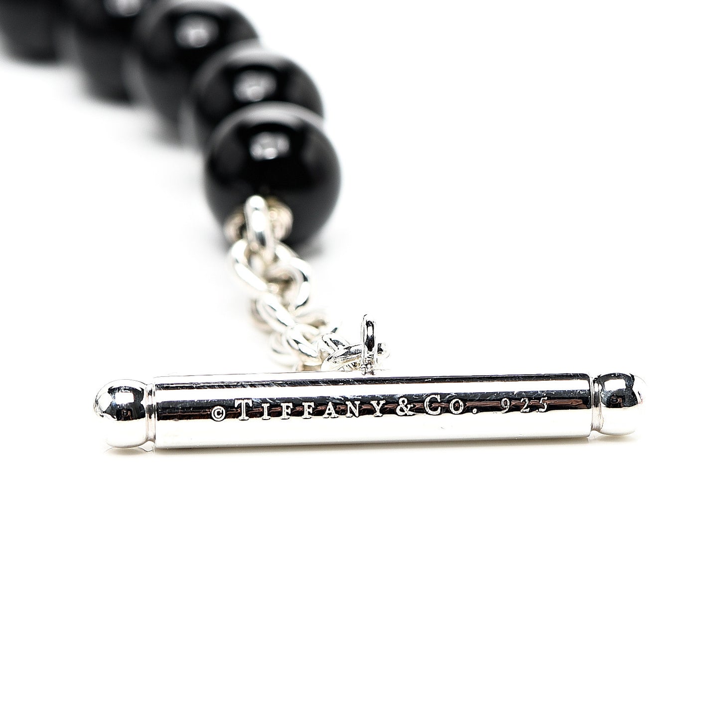 Sterling Silver Black Onyx Bead Toggle Bracelet