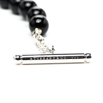 Tiffany Sterling Silver Black Onyx Bead Toggle Bracelet 3 of 3