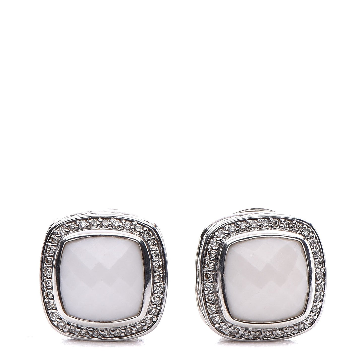 Sterling White Agate 11mm Albion Earrings