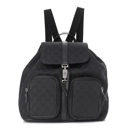Gucci GG Monogram Single Buckle Backpack Black 1 of 10