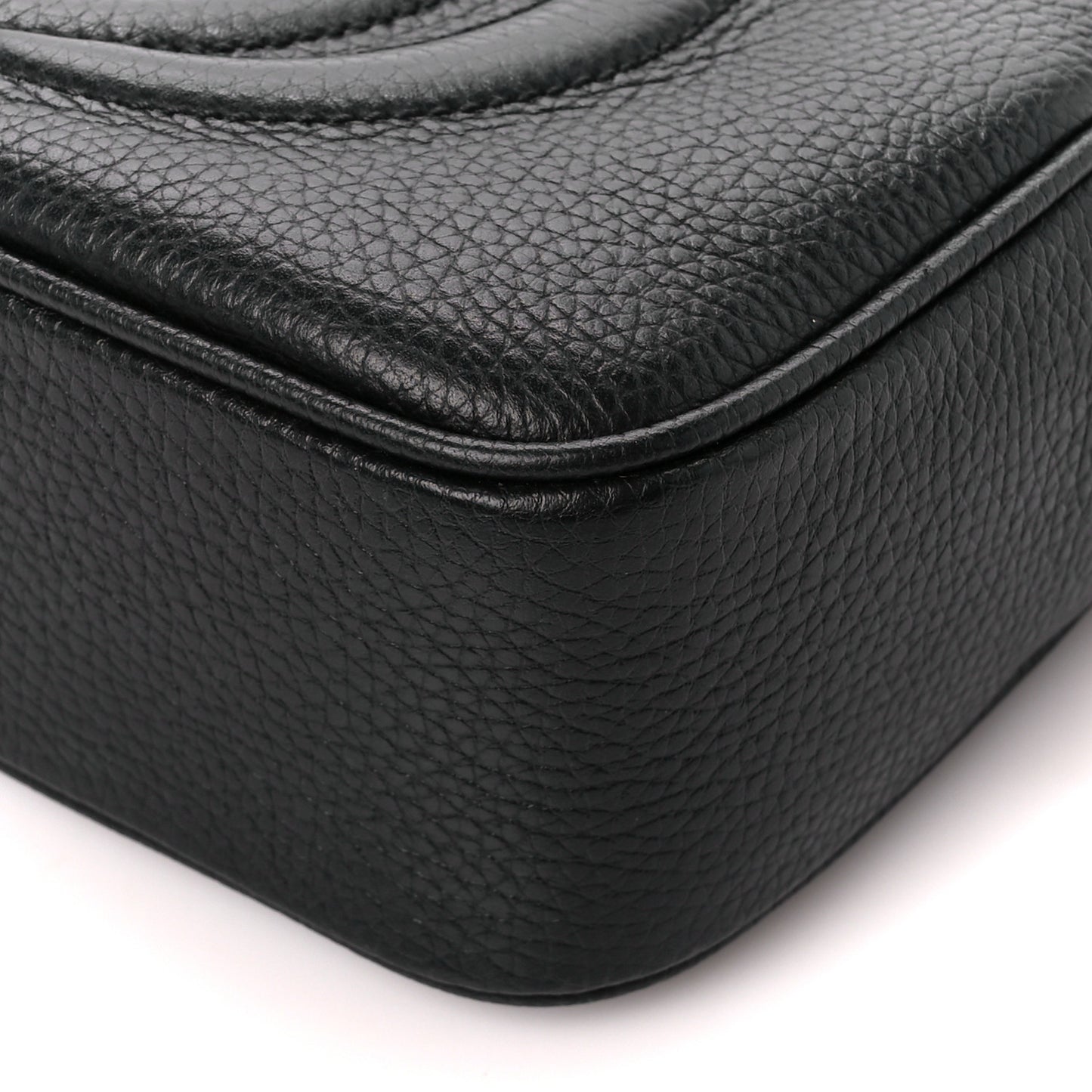 Pebbled Calfskin Small Soho Disco Bag Black